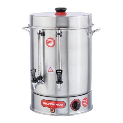 SilverInox Çay Makinesi, Metal Basmalı Musluklu, 250 Bardak Kapasiteli, 23 L