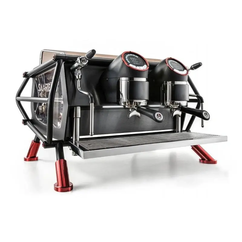 Sanremo Racer Naked Multiboiler Tam Otomatik Espresso Kahve Makinesi, 2 Gruplu, Siyah-Kırmızı