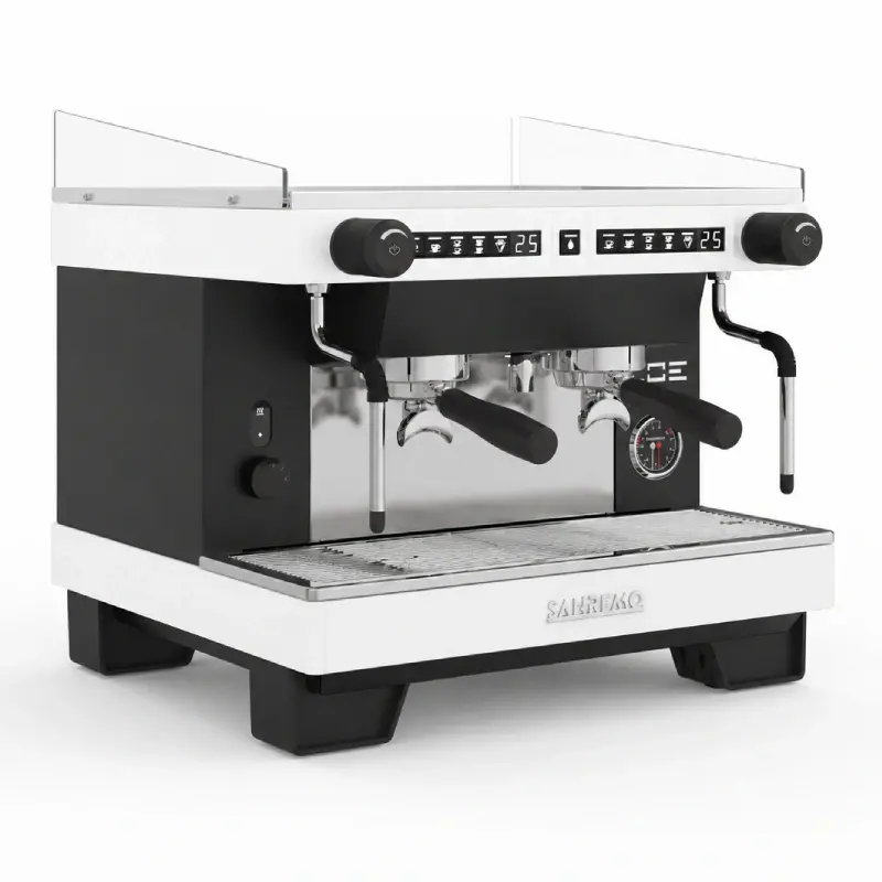 Sanremo Zoe Compact SED Tam Otomatik Espresso Kahve Makinesi, 2 Gruplu, Siyah-Beyaz
