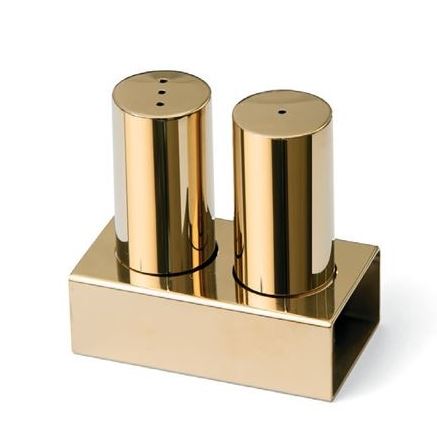 Double Round Thick Salt Shaker Set (Gold)