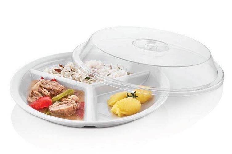 3 Compartments Round Plate